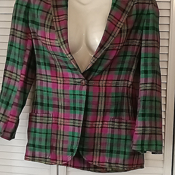 💋 SALE 90 s' vintage Emanuel Ungaro Paris linen jacket/blazer. - Picture 6 of 8